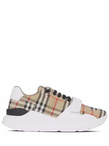 BURBERRY - Check Cotton Snekaers - Burberry - Modalova