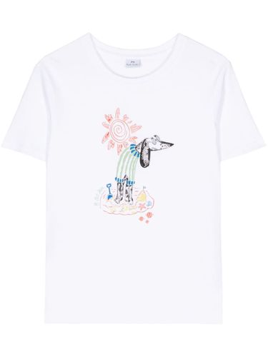 Beach Dog Print Cotton T-shirt - PS Paul Smith - Modalova