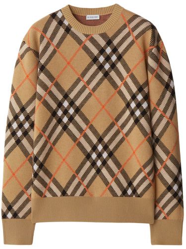 Check Wool Crewneck Jumper - Burberry - Modalova