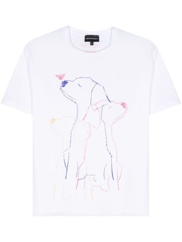 Printed Cotton T-shirt - Emporio Armani - Modalova