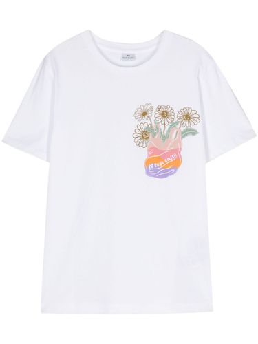 Daisy Print Cotton T-shirt - PS Paul Smith - Modalova