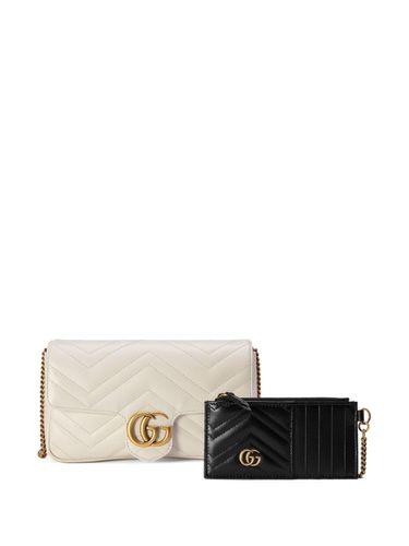 Gg Marmont Leather Mini Bag And Card Case Set - Gucci - Modalova