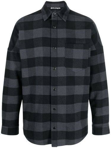 Checked Cotton Overshirt - Palm Angels - Modalova