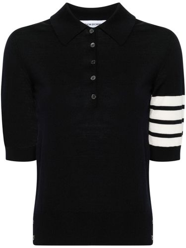 THOM BROWNE - 4bar Wool Polo Shirt - Thom Browne - Modalova