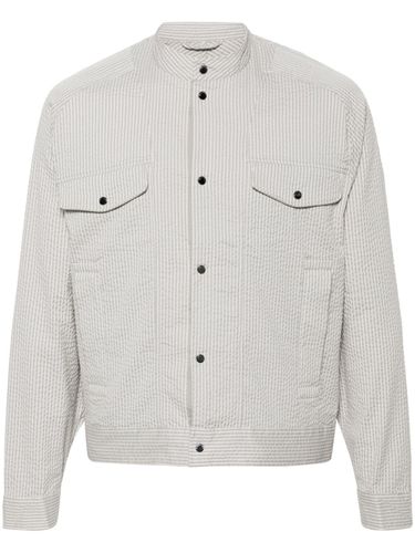 Striped Cotton Blouson Jacket - Emporio Armani - Modalova