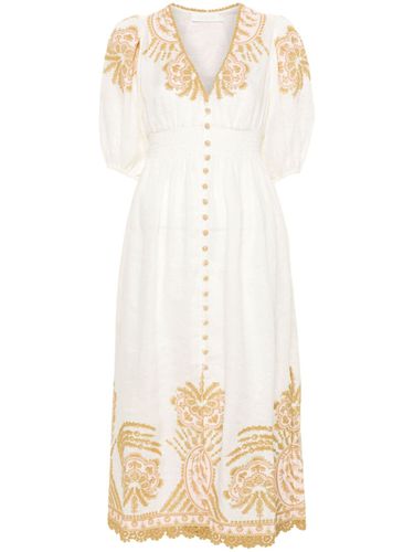 Embroidered Linen Midi Dress - Zimmermann - Modalova