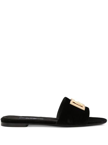 Logo Leather Flat Sandals - Dolce & Gabbana - Modalova