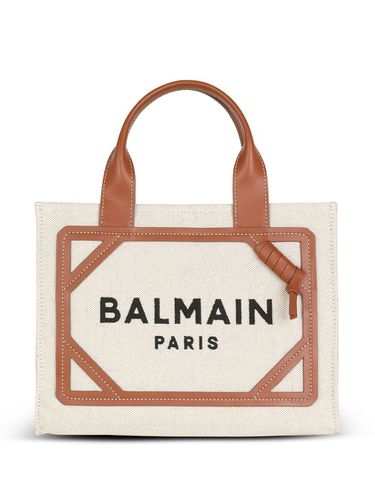 B-army Small Canvas And Leather Tote Bag - Balmain - Modalova