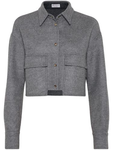 Virgin Wool Cropped Jacket - Brunello Cucinelli - Modalova