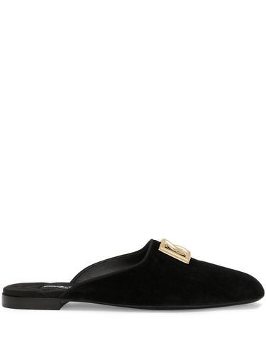 Logo Velvet Slippers - Dolce & Gabbana - Modalova