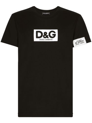 Cotton T-shirt With Re-edition Logo Patch - Dolce & Gabbana - Modalova