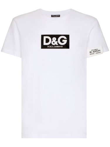 Cotton T-shirt With Re-edition Logo Patch - Dolce & Gabbana - Modalova