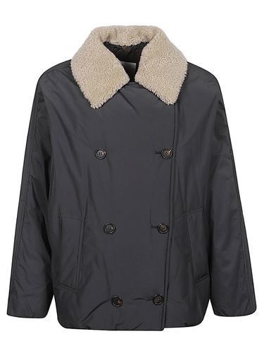 Down Coat With Shearling Neck - Brunello Cucinelli - Modalova