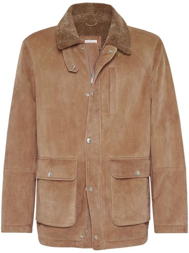 Suede Shearling Field Jacket - Brunello Cucinelli - Modalova