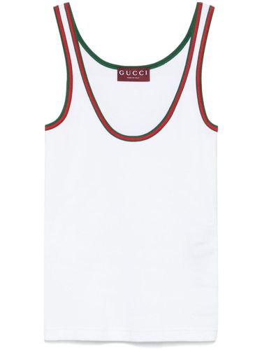 GUCCI - Web Detail Cotton Tank Top - Gucci - Modalova