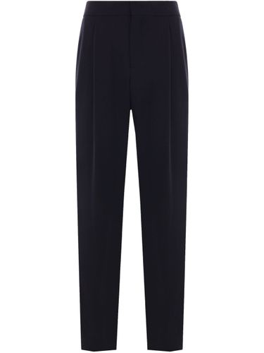 Pleated Trousers In Wool Crêpe - Giorgio Armani - Modalova