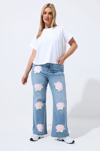 Jean Bleu À Imprimé Roses Size 50-52 - Limited Collection - Modalova