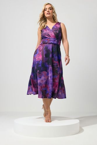 Robe Patineuse Violette À Imprimé Abstrait Size 48 - Yours London - Modalova