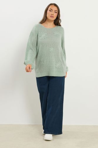 Pull En Maille À Fleurs Vertes Size 46-48 - Yours - Modalova