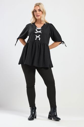 Haut Noir Texturé À Nœud Papillon Sur Le Devant Size 42 - Yours - Modalova
