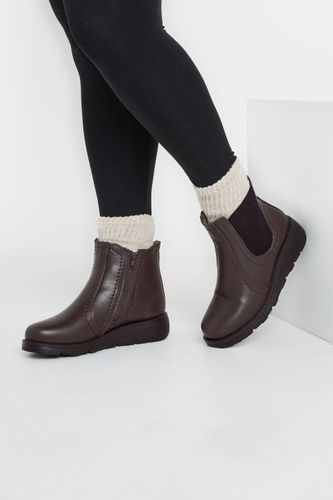 Bottines Marrons Chelsea Pieds Larges E & Extra Larges Eeesize 37E - Yours - Modalova