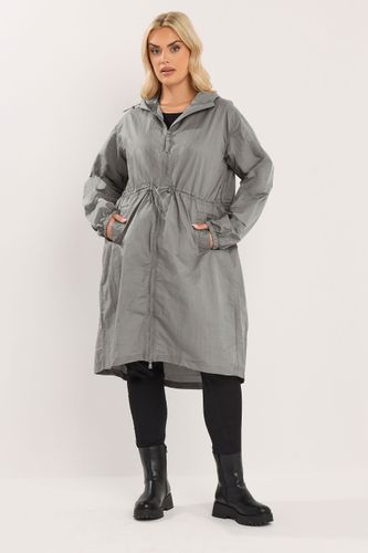 Imperméable Long Gris À Capuche Size 44 - Yours - Modalova