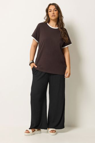Tshirt Marron Chocolat À Bordures Contrastantes Size 44 - Yours - Modalova