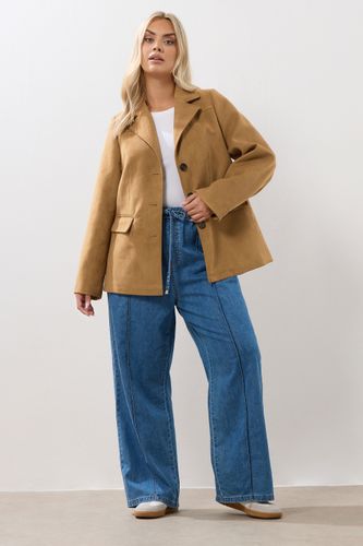 Blazer En Similidaim Marron Size 46 - Yours - Modalova