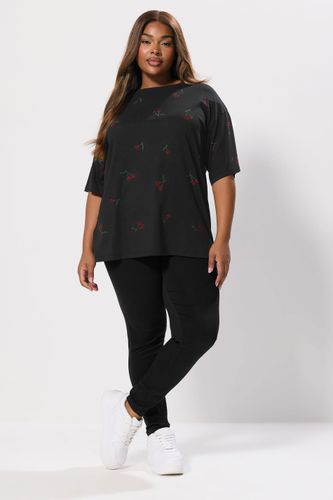 Tshirt Oversize Noir À Imprimé Cerises Size 50-52 - Yours - Modalova