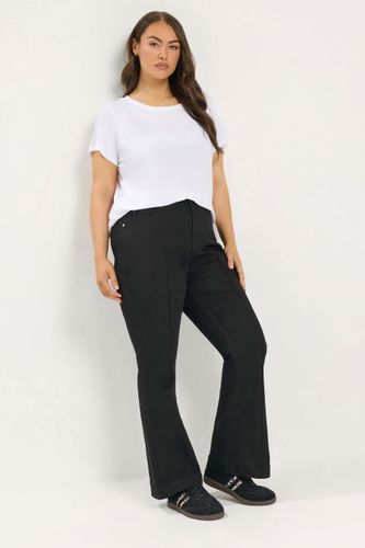 Yours Jean Évasé Noir À Plis Nervuréssize Regular > 42 - Yours Clothing - Modalova