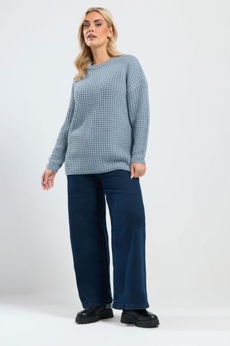 Pull En Maille Gaufrée Bleu Clair Size 46-48 - Yours - Modalova
