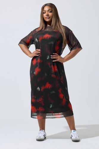 Robe Longue Noire En Maille Florale Floue Size 46 - Limited Collection - Modalova
