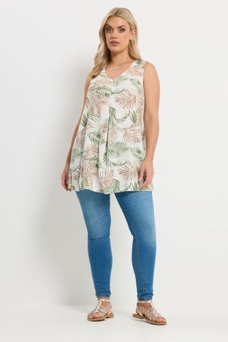 Débardeur En Lin Marron Naturel À Imprimé Tropical Size 42 - Yours - Modalova