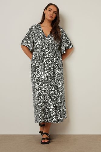 Robe Midaxi Noire & Blanche À Pois Cachecoeur Size 48 - Yours - Modalova