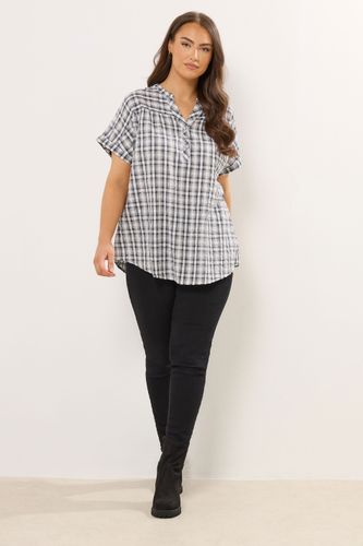 Blouse Grise Design À Carreaux Manches Courtes Size 62-64 - Yours - Modalova