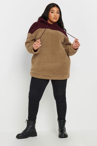 Pull À Capuche Marron & Bordeaux En Polaire Size 46 - Yours - Modalova