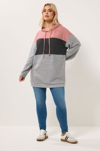 Sweat À Capuche Gris À Rayures Bicolores Size 58-60 - Yours - Modalova