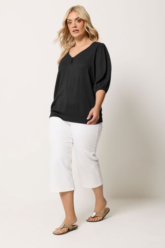 Top Noir À Manches Bouffantes Size 40 - Yours - Modalova