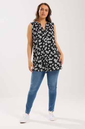 Blouse Sans Manches À Imprimé Marguerites Noir Size 48 - Yours - Modalova