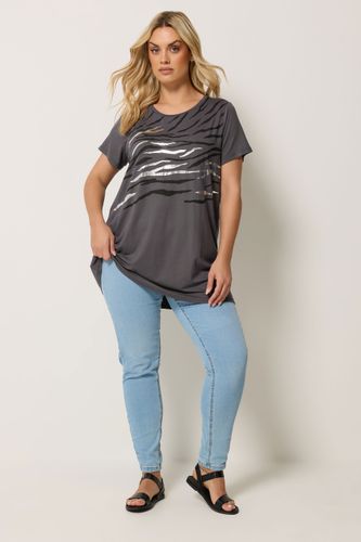 Tshirt Gris À Imprimé Tigre Size 46 - Yours - Modalova