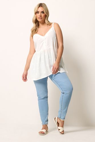 Débardeur Blanc Brodé De Fleurs Size 42 - Yours - Modalova