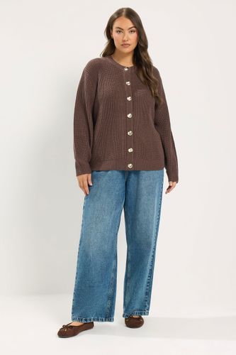 Cardigan Marron Chocolat En Maille À Boutons Métalliques Size 50-52 - Yours - Modalova