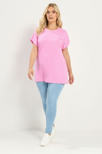 Tshirt Rose À Mancherons Orné De Clous Size 42 - Yours - Modalova