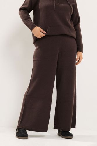 Pantalon Large En Maille Marron Chocolat Size 46-48 - Yours - Modalova