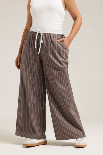 Pantalon Large À Rayures Marron Size 58-60 - Yours - Modalova