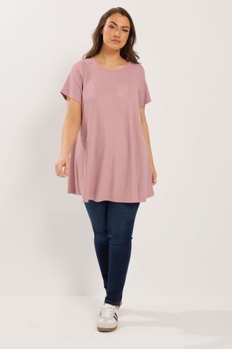 Top Évasé En Maille Côtelée Rose Size 44 - Yours - Modalova