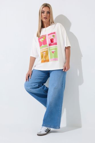 Tshirt À Imprimé Cocktail Blanc Size 46 - Limited Collection - Modalova