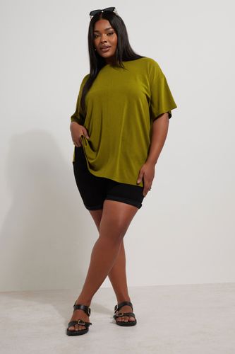 Tshirt Oversize Vert Olive En Jersey Size 48 - Yours - Modalova