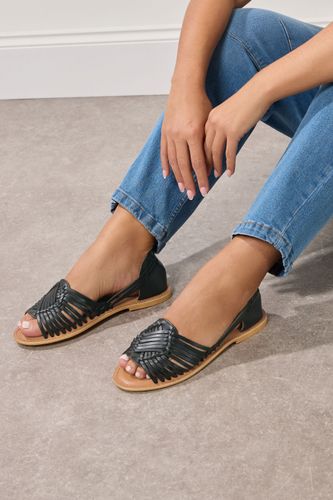 Sandales Noires À Ficelles Pieds Larges E & Extra Larges Eee Size 37EEE - Yours - Modalova