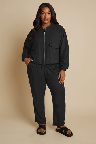 Bomber Jacket Noire Élastique Size 42 - Yours - Modalova